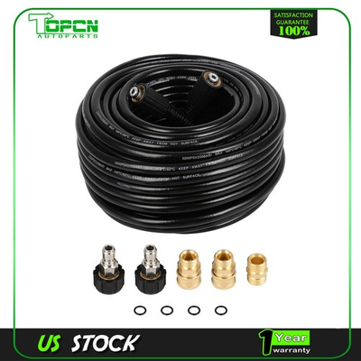 #ad 3200 PSI Pressure Washer Hose 100 ft with M22 to 3 8quot; Quick Connect Adapter $49.39