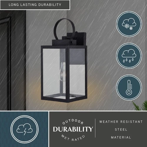 Vaxcel Lighting T0554 Medinah 17" Tall Outdoor Wall Sconce - Black - Picture 8 of 12