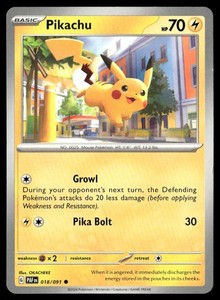 Pikachu 018/091 Paldean Fates Common Pokémon TCG