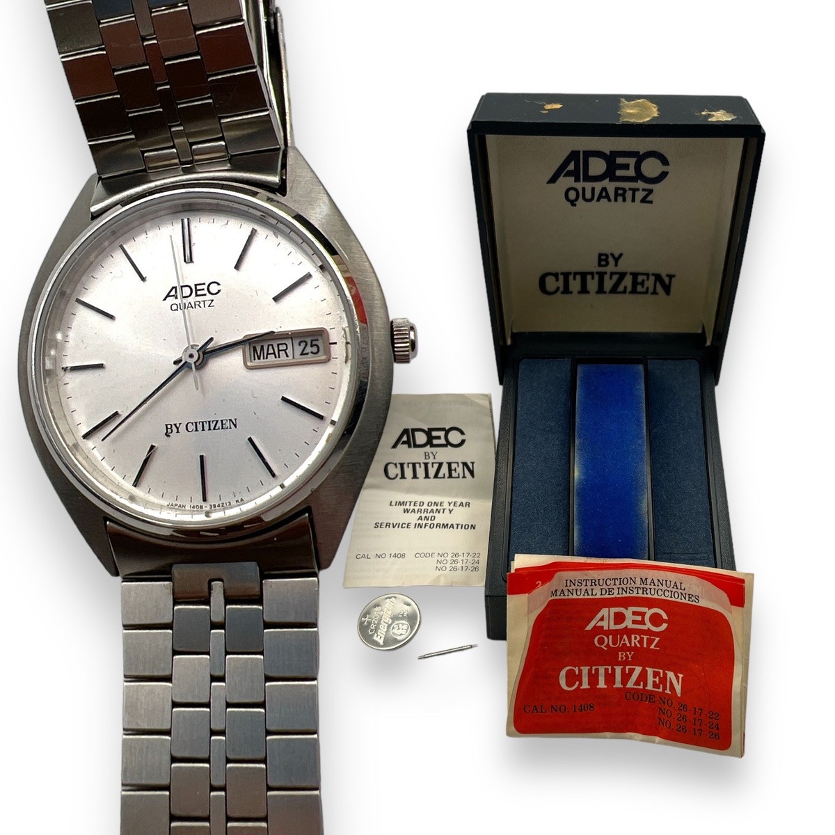 ADEC Citizen Quartz Seven Watch Cal. 1408 Kmart w/ Box Manual
