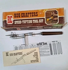Vintage RC Rug Crafters Speed Tufting Tool Set Gauge Instructions 1980s USA
