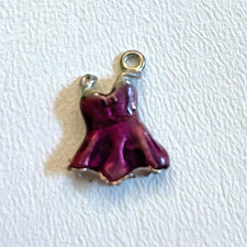 Epoxy 3D Purple Dress Vintage Charm Pendant Rare NEW