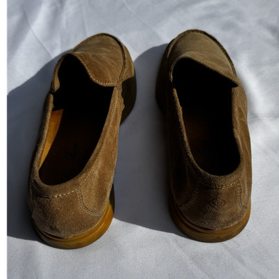 Loro Piana Brown Suede Slip-On Loafers Round Toe Men's US 7.5
