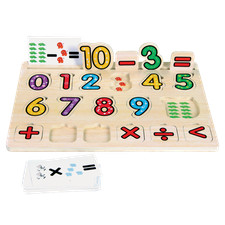 "Numbers" Wooden Puzzle with Math Equation Cards