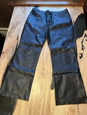 Harley Davidson Genuine Black Leather Pants Size 18
