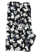 New Disney Alice in Wonderland LuLaRoe Tall Curvy 2 Leggings Black