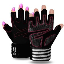 Weight Lifting Gloves for Women Gym Workout with Wrist Support,Padded Half Fi...