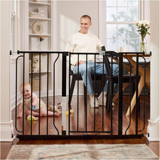 Regalo Easy Step 49-Inch Extra Wide Baby Gate, Includes 4  12 Inch Extension, 4