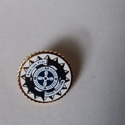 M.E.B.A. Lapel Pin, 120 Years Marine Engeneers' Beneficial Assn, 1995, Enamel 