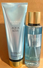 Set of Victoria's Secret Aqua Kiss Body mist Perfume Body Lotion New