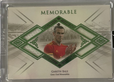 2022 Futera Unique World Football Gareth Bale Memorable Relikt Smaragd 07/15