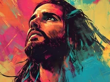 Jesus Art Jesus Vibrant Bold Abstract Canvas Home Decor Wall Art Prints Painting