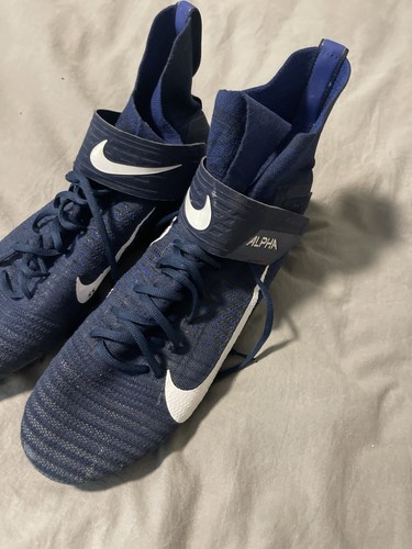 Nike Alpha Menace Pro Mid Football Cleats BV2077-401 Navy White Men’s 13 fliknit