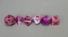 RARE Chessex Rainbow Swirl Amethyst Purple Polyhedral RPG dice set OOP