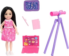 Barbie Chelsea Astronomer Doll & Accessories Set, Career-Themed Brunette Doll