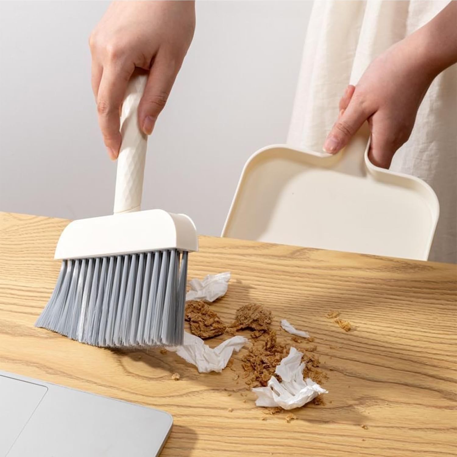 Mini Broom and Dustpan Set Compact Cleaning Kit for Home Car Travel Pet Hair