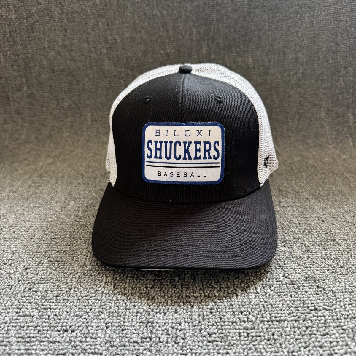 '47 Brand Biloxi Shuckers Trucker Snapback Black White One Size Hat