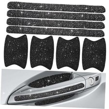 8 Pcs Crystal Car Door Handle Protector, Black Shiny Rhinestone Cars Handle