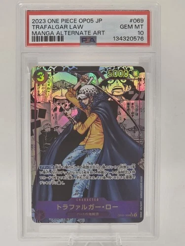 2023 One Piece OP05-069 Japanese Trafalgar Law Manga Alt Art GEM MT PSA 10!