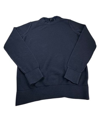 Theory Men s Riland Cotton Crewneck Knit Sweater Navy Blue Size Medium READ