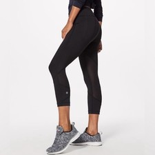 Lululemon Black Pace Rival 22  Crop Leggings Womens Size 4