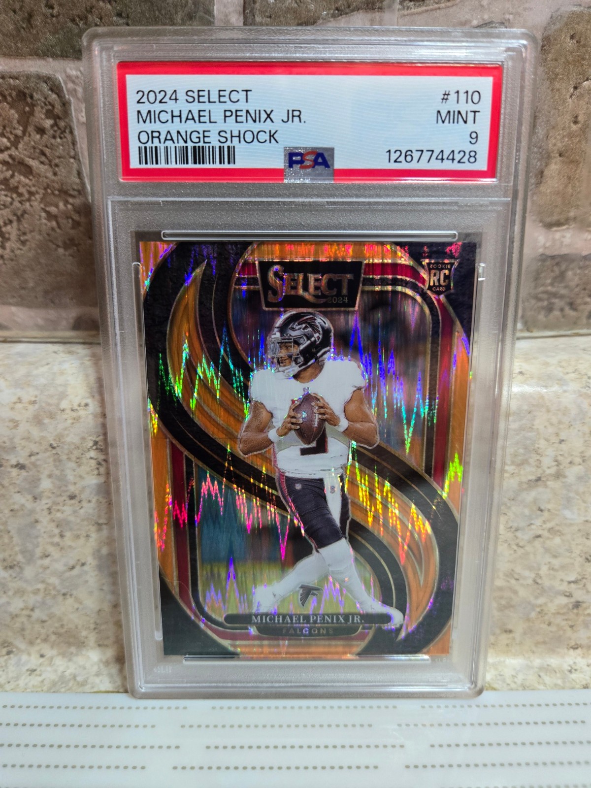 2024 Panini Select #110 Michael Penix Jr RC Orange Shock /399 PSA 9 Mint