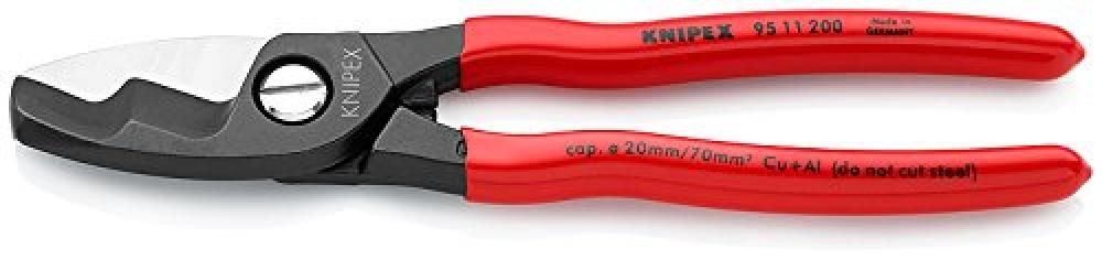 KNIPEX 95 11 200 Cesoia per cavi con doppio tagliente rivestiti in resina sintet