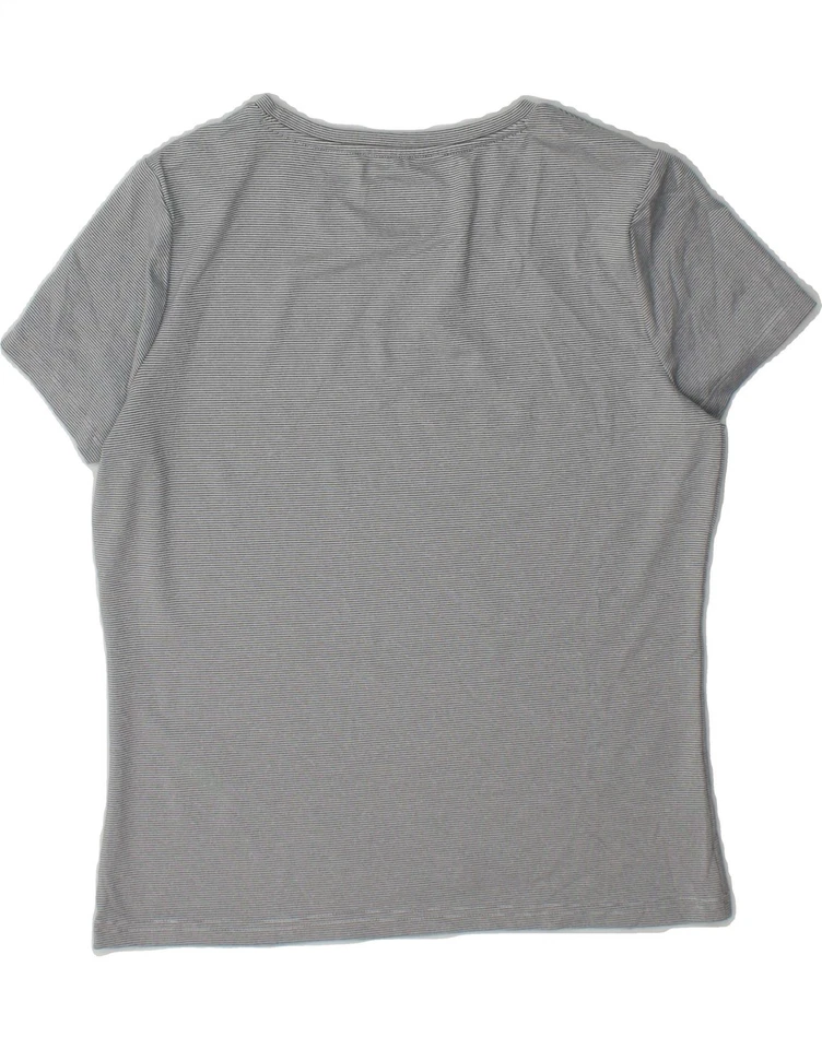 Camiseta Top IZOD Mujer Reino Unido 14 Gris Medio Rayas Poliéster UF07 Foto 2 de 3