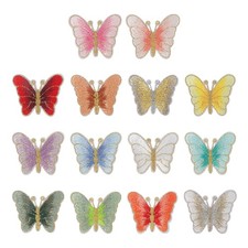14 Pcs Butterfly Iron on Patches, Embroidered Sew on Applique, Mixed Color
