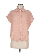 Assorted Brands Women Pink Short Sleeve Blouse M