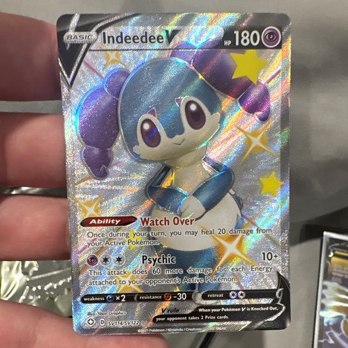 Indeedee V SV114/SV122 Shining Fates Shiny Vault Shiny Holo Rare Full Art