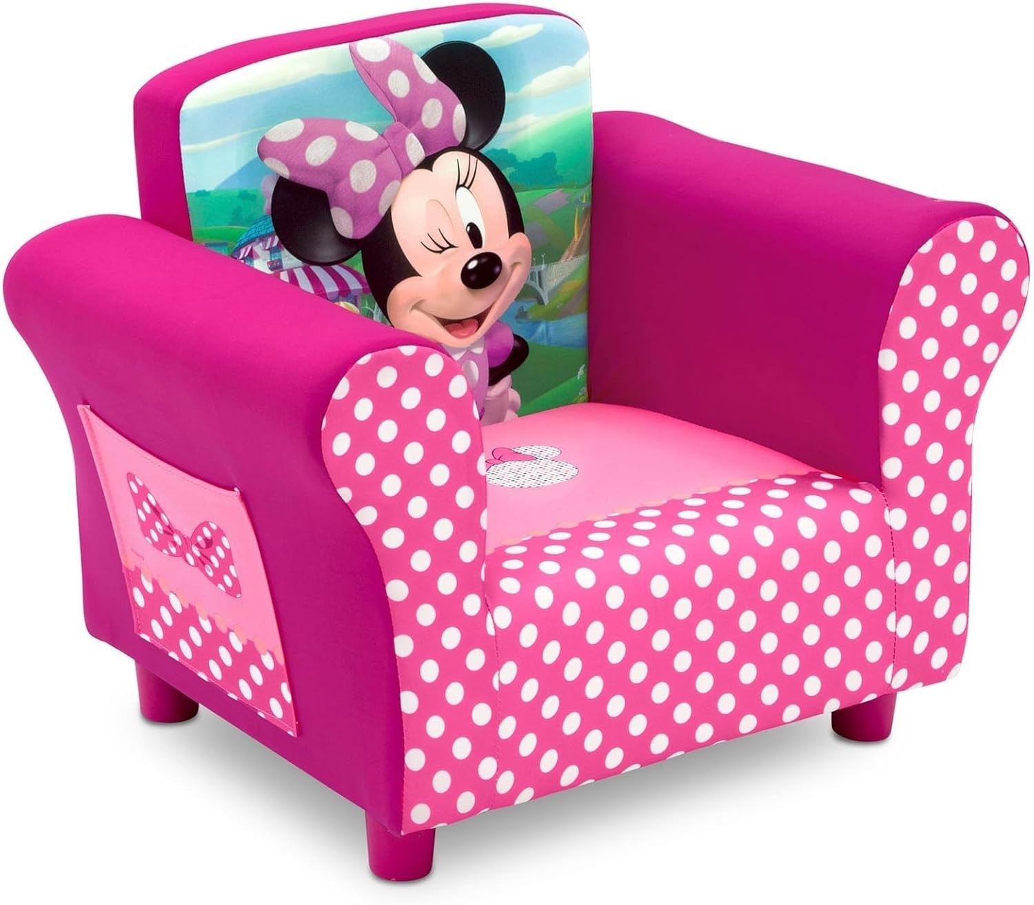 Mini Mouse Upholstered Seat Childrens Furniture Toddler Pink Pokadot