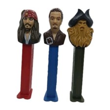 Pirates of The CaribbeanPEZ Dispensers Complete Set Cptn Jack, Will, Davy Jones