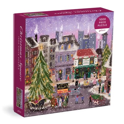 Galison | Joy Laforme Christmas Square 1000 Piece Puzzle in Square Box | Spiel