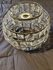 Modern Chrome & Clear Faux Crystal Jewel 3-Tier Pendant Ceiling Light Shade