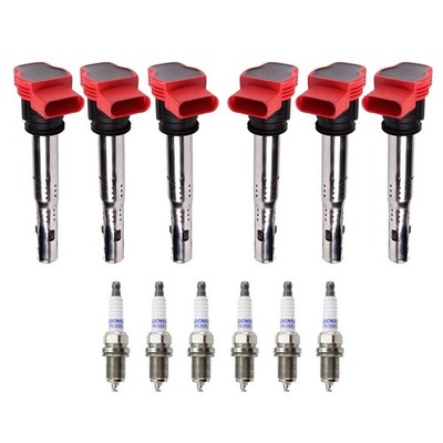 Eldor 6 Ignition Coils Denso Platinum Spark Plugs Kit for Audi A4 A5 Quattro V6