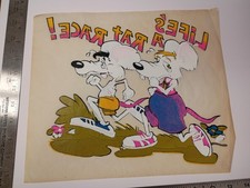 Vintage  Iron -On / Heat Transfer Life's a Rat Race - NT24