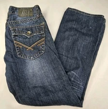 T.K Axel Wolcott Vintage Boot Mens Size 32/30 Distressed Blue Jeans