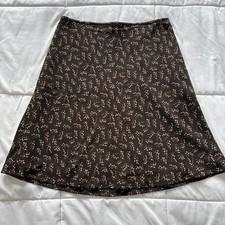 Womens 4 Skirt Brown Floral Knee Length Lined Grunge Whimsy Fairy Feminine