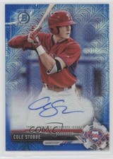 2017 Bowman Chrome Prospect Blue Mojo Refractor 57/150 Cole Stobbe Auto k4u