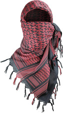 Military Shemagh Tactical Desert Scarf / 100 Cotton Keffiyeh Scarf Black Red