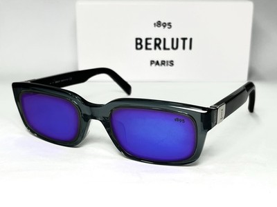 Brand New BERLUTI Sunglasses BL40017U Gray/Havana Square 55-140 Authentic