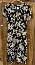 Molly Malloy Dress Women’s Size 14 Black Floral VTG Y2K Trad Wife Cottagecore