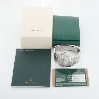 Rolex Datejust II 116334 Steel & White Gold Bezel Silver Diamond Dial 41mm Watch