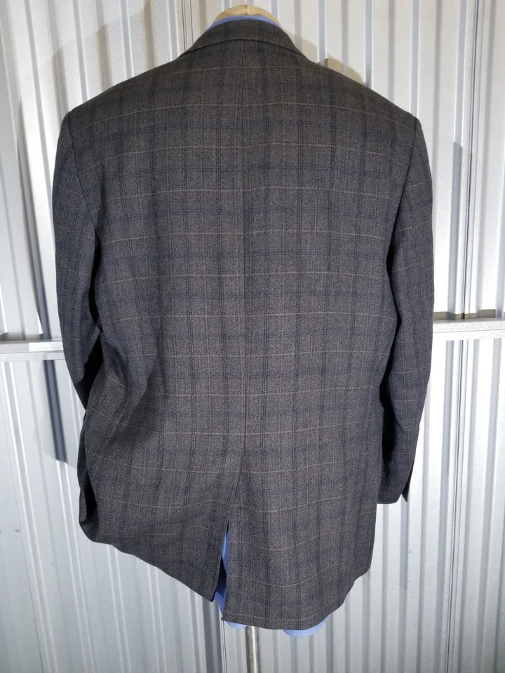 Joseph & Feiss 46L Brown yellow green Plaid wool tweed Blazer Jacket sport Coat - Image 3 of 4