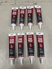4.5oz All Purpose Caulk Mastic Silicone Sealant White Tubs Sinks Windows 8 PACK