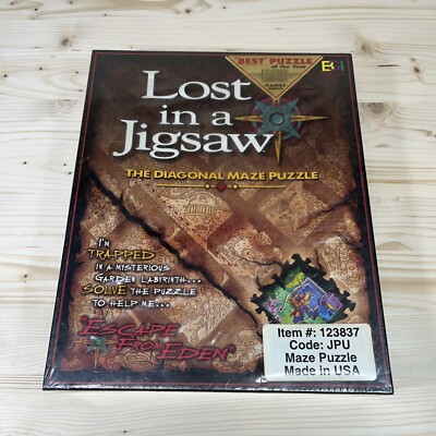 Lost In A Jigsaw Diagonal Maze Puzzle Escape From Eden Vintage 1997 Sealed R7