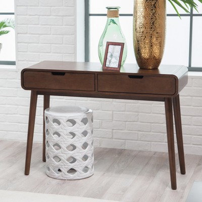 Mid Century Modern Console For Entryway Solid Wood Drawers Storage