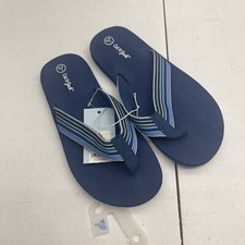 Cat  Jack Blue Stripe Thong Flip Flop Sandals Youth Size Large 4/5