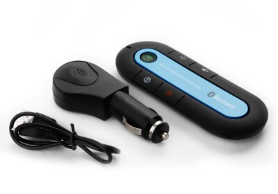Wireless Bluetooth Handsfree Freisprecheinrichtung Car Kit Handy blau-schwarz 